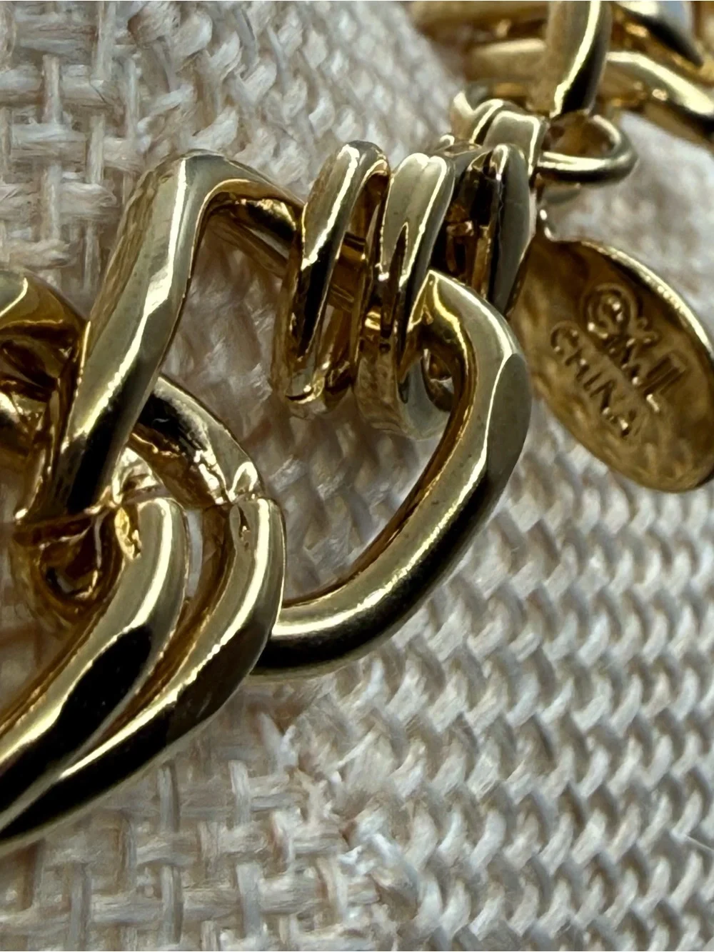 Kenneth Jay Lane Polished Gold-Tone Double Link Necklace